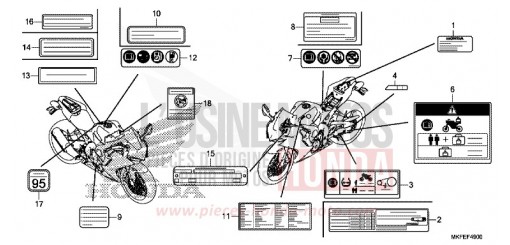 CAUTION LABEL CBR1000RAK de 2019